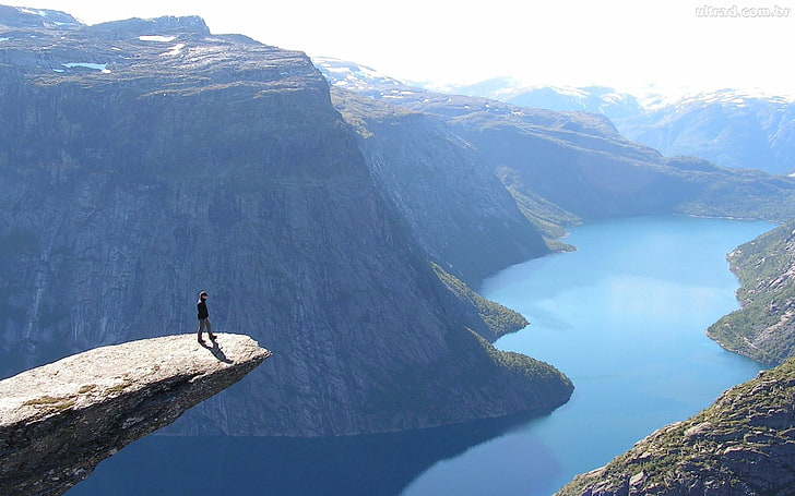 landscape, fjord, mountains, HD wallpaper