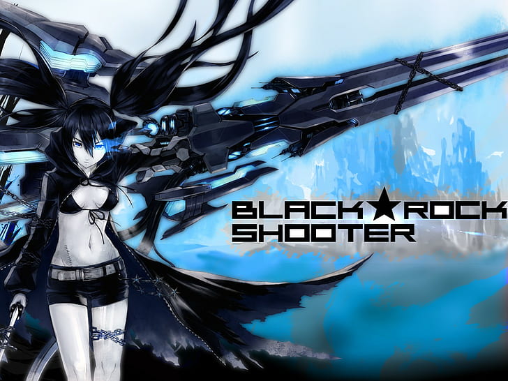 Black Rock Shooter, Kuroi Mato, аниме момичета, аниме, сила (Black Rock Shooter), HD тапет