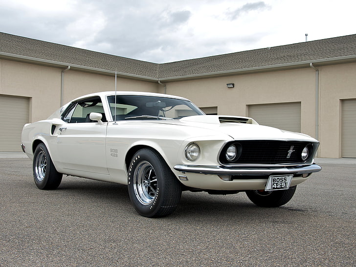 41+ 1969 Boss 429 Mustang Fastback White Wallpaper free download