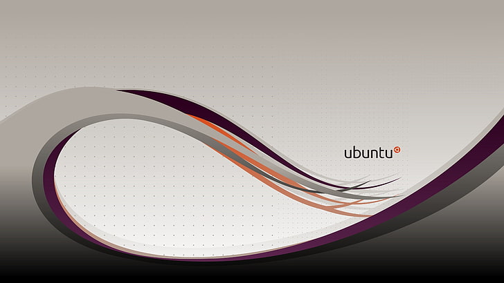 Logo Ubuntu, Ubuntu, OS, lignes, résumé, orange, gris, Fond d'écran HD