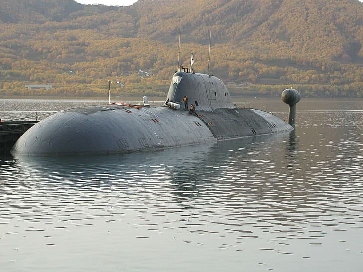 подводница, проект 971 под. / Акула, руски флот, военен, превозно средство, HD тапет