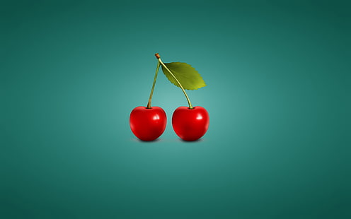 Minimalistic Cherries, cherry, cherries, fruits, food, HD wallpaper HD wallpaper