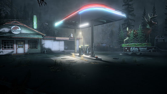 graue Tankstelle, Alan Wake, Videospiele, HD-Hintergrundbild HD wallpaper