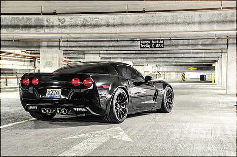 czarny, chevy, corvette, z06, Tapety HD HD wallpaper