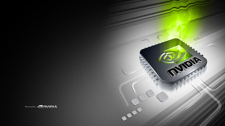 Логотип Nvidia, nvidia, hi-tech, видеокарта, графический процессор, HD обои