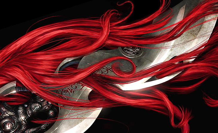 Red Hair - Heavenly Sword, red hair covering sword wallpaper, Games, Heavenly Sword, heavenly sword game, red hair, red hair - heavenly sword, HD wallpaper