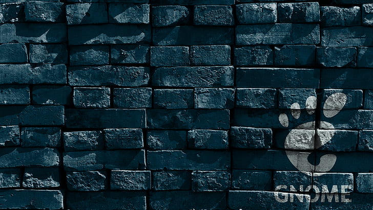GNOME, Linux, wall, bricks, HD wallpaper
