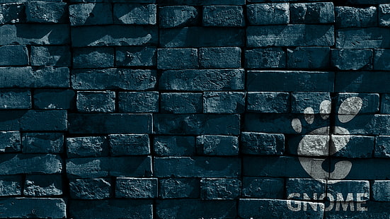 GNOME, Linux, muro, ladrillos, Fondo de pantalla HD HD wallpaper