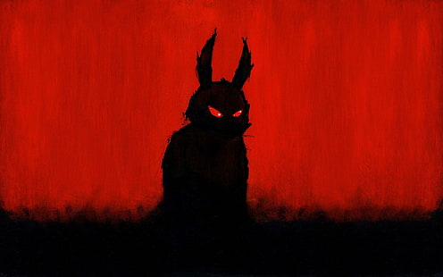 Evil bunny, rabbit silhouette, artistic, 1920x1200, bunny, rabbit, drawing, evil, HD wallpaper HD wallpaper