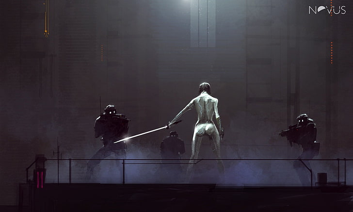 tre persone in piedi illustrazione, arte digitale, Jakub Różalski, Sfondo HD