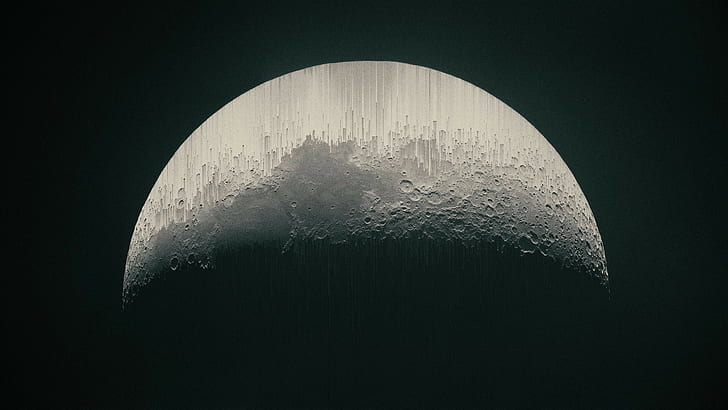 bulan, bulan, ruang, Wallpaper HD