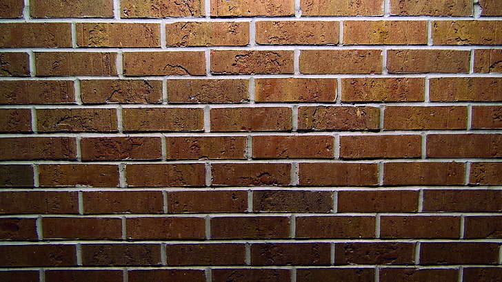 brown brick wall, wall, brick, square, HD wallpaper