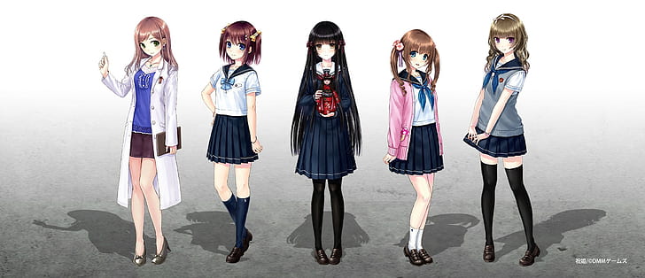 anime, anime kızlar, okul üniforması, orijinal karakterler, HD masaüstü duvar kağıdı