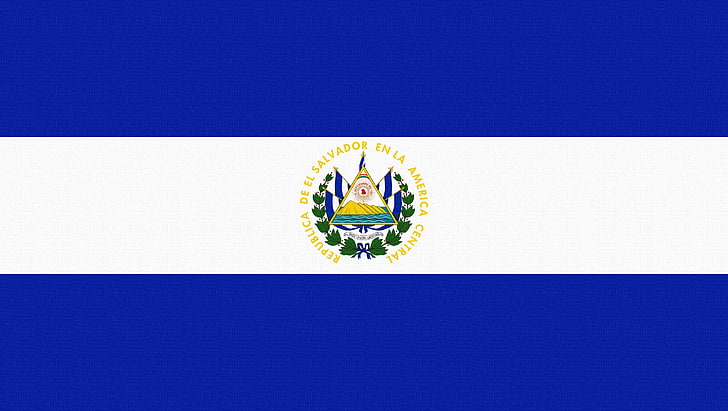 blue and white stripe flag, flag, el salvador, lines, symbols, HD wallpaper