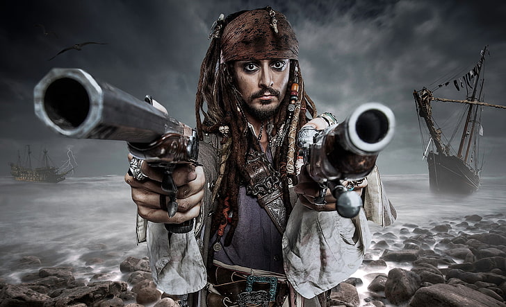 Pirates of the Caribbean Johnny Depp wallpaper, Jack Sparrow, makeup, Louis  Guglielmero, HD wallpaper | Wallpaperbetter