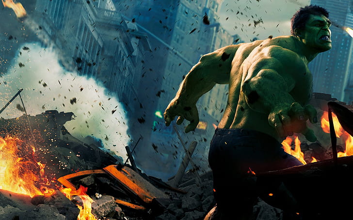Hulk, green, monster, avengers, heroes, HD wallpaper