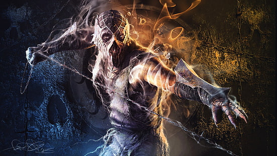 게임 캐릭터 일러스트, Mortal Kombat, Mortal Kombat X, 연기 (Mortal Kombat), 비디오 게임, HD 배경 화면 HD wallpaper