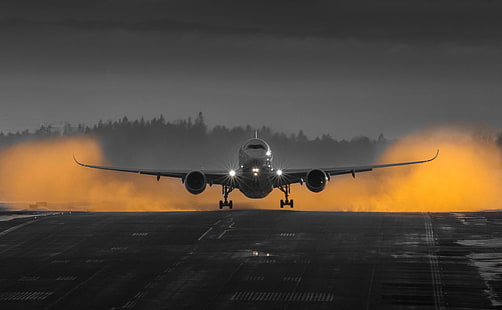 Airbus A350, szary samolot, silniki, samolot, finnair, samolot, a350, odrzutowiec, Tapety HD HD wallpaper