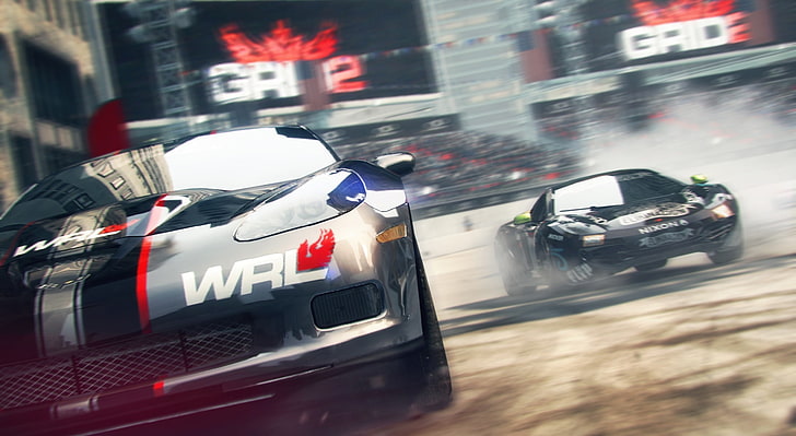 Grid 2 2013, two black vehicles, Games, Other Games, Race, Cars, video game, 2013, Grid 2, HD wallpaper