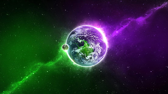 Mond, Planet, Atmosphäre der Erde, Erde, Raumkunst, Sterne, astronomisches Objekt, Raum, Kugel, Grafiken, Himmel, Welt, HD-Hintergrundbild HD wallpaper
