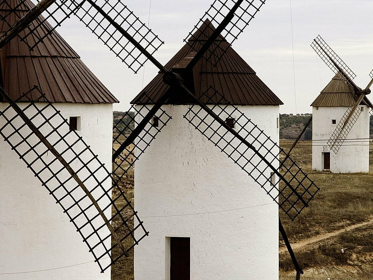 Espagne, moulins à vent, Fond d'écran HD