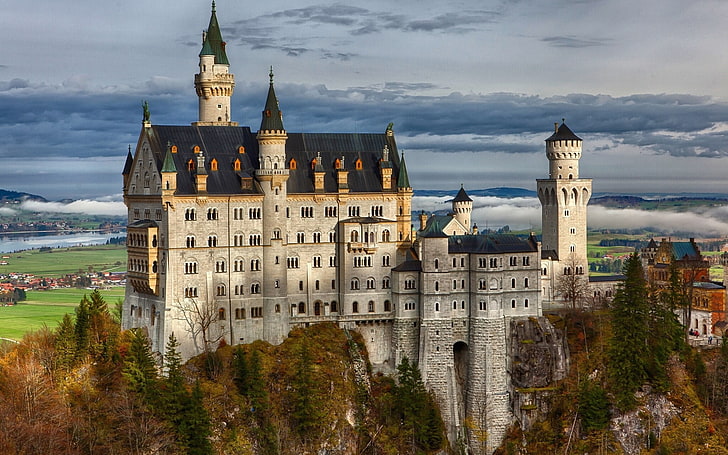 Germany Neuschwanstein HD Photography Wallpaper 05, white and grey castle, HD wallpaper