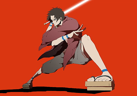 мужской персонаж аниме держит меч иллюстрации, аниме, муген, самурай чамплоо, аниме мальчики, HD обои HD wallpaper
