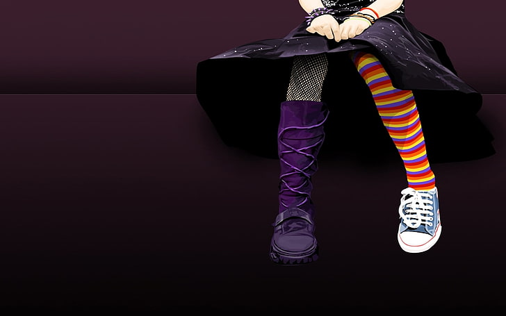 :), witch, stripes, little, legs, halloween, socks, cute, girl, purple, funny, shoes, HD wallpaper