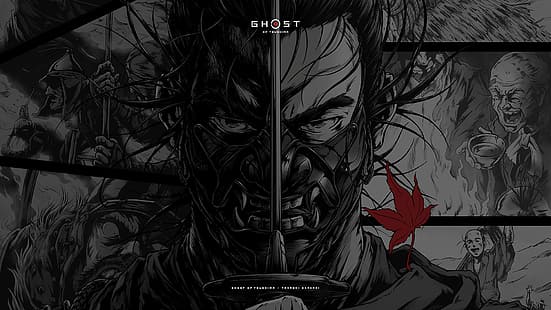 Призрак Цусима, самурай, HD обои HD wallpaper