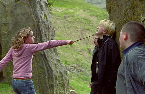 Harry Potter, Harry Potter and the Prisoner of Azkaban, Draco Malfoy, Hermione Granger, HD wallpaper HD wallpaper