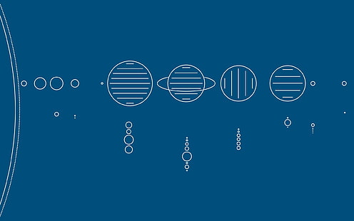 Science-Fiction, Sonnensystem, Minimalist, Planet, HD-Hintergrundbild HD wallpaper
