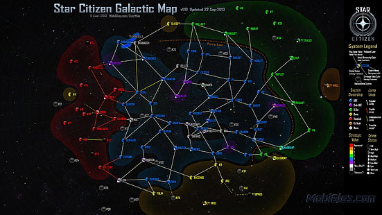 Capture d'écran de la carte galactique de Star Citizen, espace, Star Citizen, vaisseau spatial, Fond d'écran HD HD wallpaper
