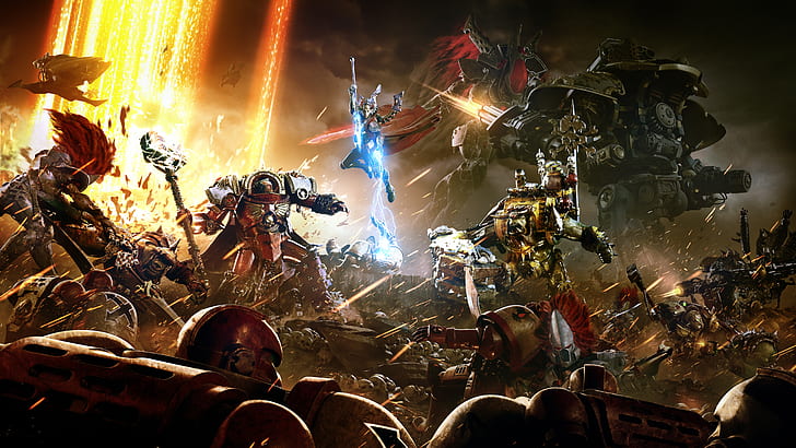 Warhammer 40,000, space marines, Eldar, orks, Blood Angels, Terminator Astartes, Adeptus Astartes, HD wallpaper