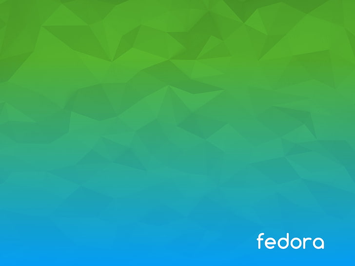 grüner und blauer Hintergrund mit Fedora-Text-Overlay, Fedora, Linux, GNU, Betriebssystem, Computer, HD-Hintergrundbild