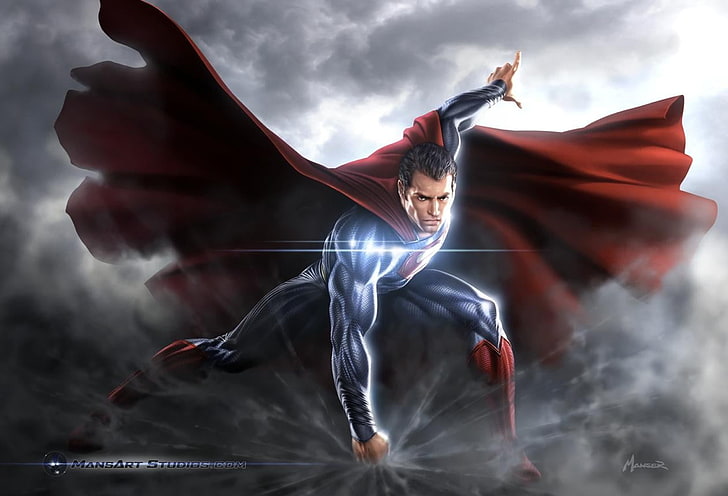 Superman digital wallpaper, Superman, DC Comics, movies, Henry Cavill, Man of Steel, HD wallpaper