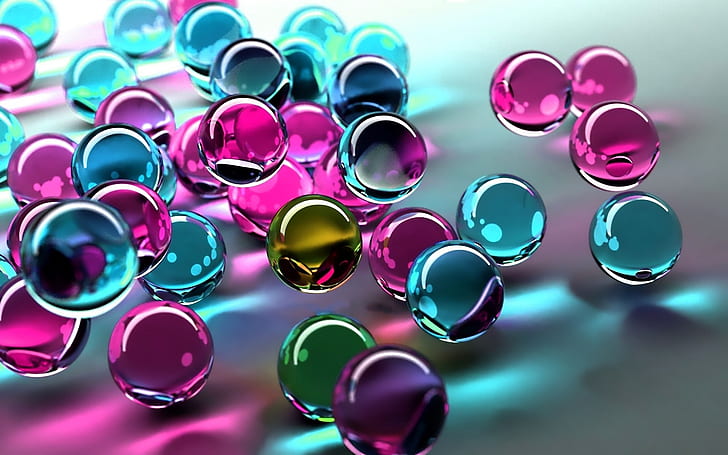 Colored glass balls, Colored, Glass, Ball, HD wallpaper