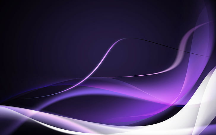 фиолетово-белые абстрактные обои, абстракция, графический дизайн, фиолетовые, волнистые линии, фиолетовый фон, HD обои