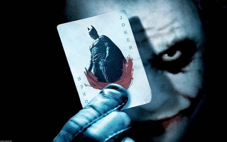 Batman Joker card, movies, The Dark Knight, Joker, Heath Ledger, HD wallpaper