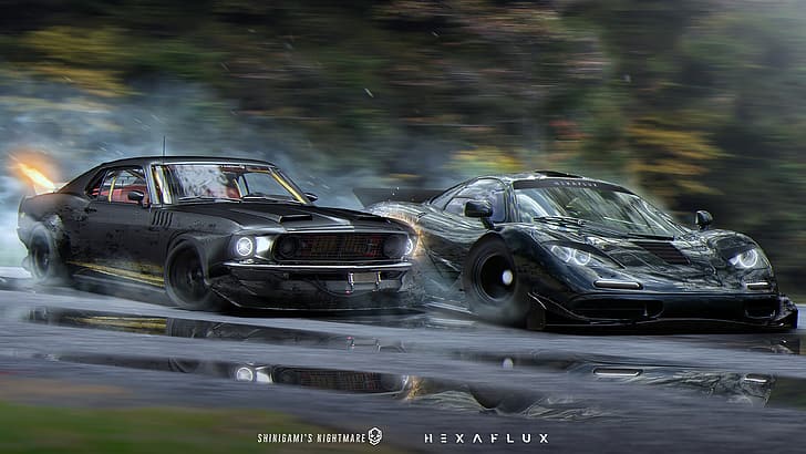 Superauto, Ford Mustang, McLaren F1, HD-Hintergrundbild