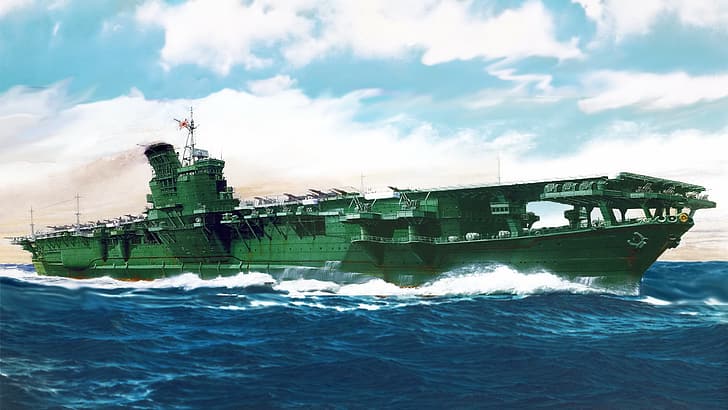 aircraft carrier, IJN, shinano, HD wallpaper