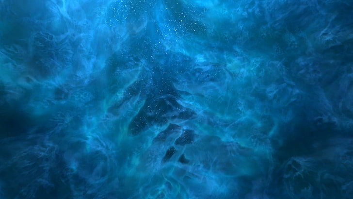 ilustração de fumaça azul, azul, arte espacial, céu, HD papel de parede