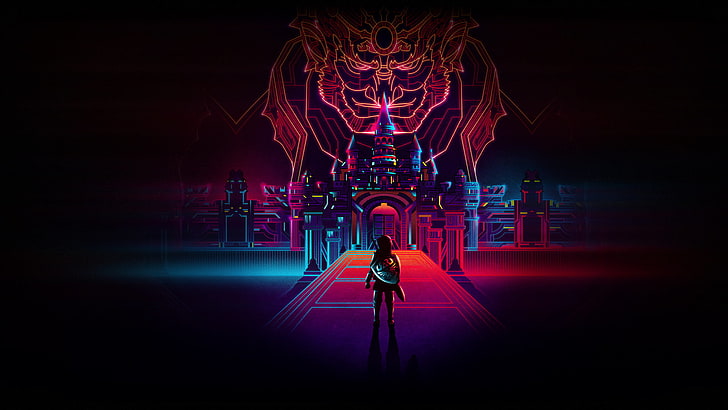 иллюстрация персонажа, стоящего, Легенда о Zelda, красочные, меч, щит, ссылка, Ganondorf, Hylian Shield, видеоигры, HD обои