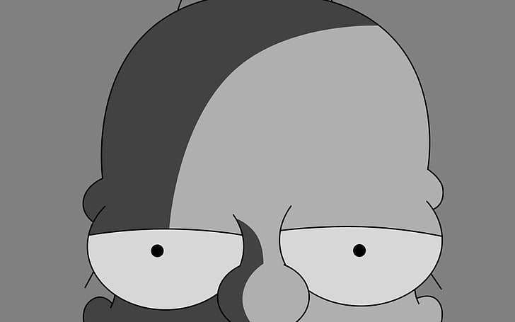 Fondo de pantalla digital de escala de grises Homer Simpson, Los Simpson, Homer Simpson, dibujos animados, Fondo de pantalla HD