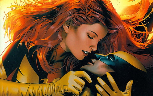 Jean Grey, Phoenix, Wolverine, ซูเปอร์ฮีโร่, การ์ตูน, X-Men, วอลล์เปเปอร์ HD HD wallpaper