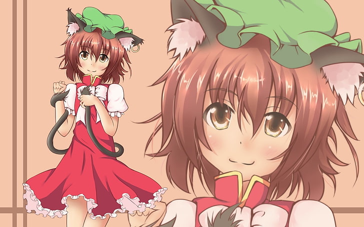 Anime, Anime Mädchen, Chen, Touhou, HD-Hintergrundbild