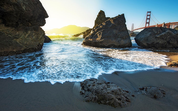 Marshall beach-photo HD Wallpaper, Golden Gate Bridge, San Francisco, Tapety HD