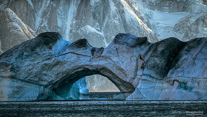 Айсберги, Гренландия, Природа, HD тапет