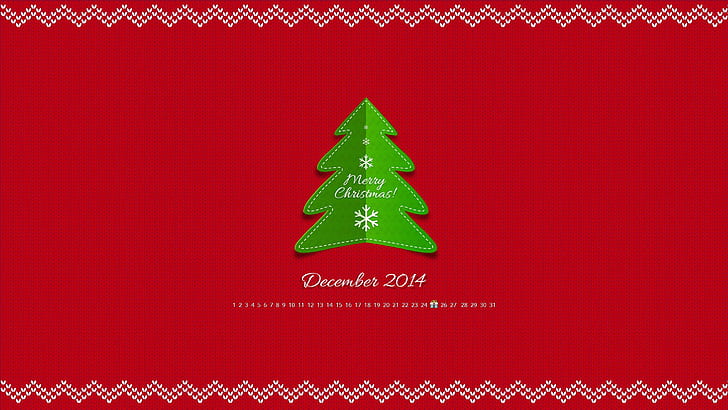Winter Woolly Days 2014, calendar, december, 2014, tree, christmas, HD wallpaper