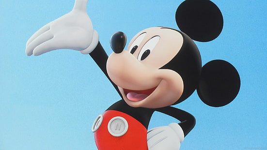 Mickey Mouse, Lovely Cartoon, clásico, fondo azul, mickey mouse, Lovely Cartoon, clásico, fondo azul, Fondo de pantalla HD HD wallpaper