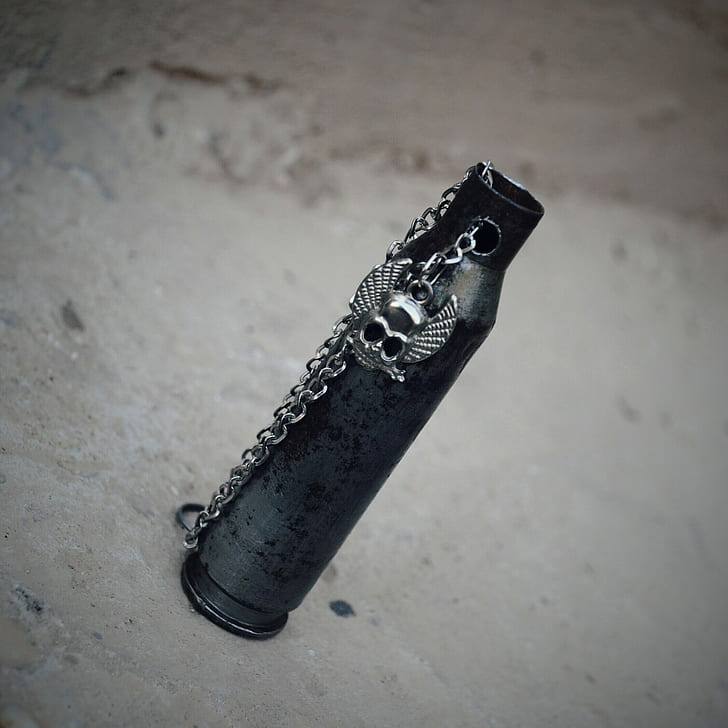 bala, Iraque, preto, crânio, arma, colar, HD papel de parede